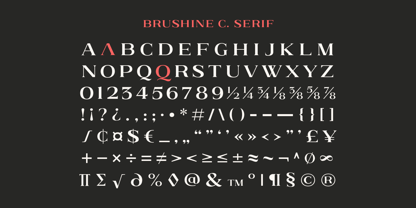 Пример шрифта Brushine Collection Script